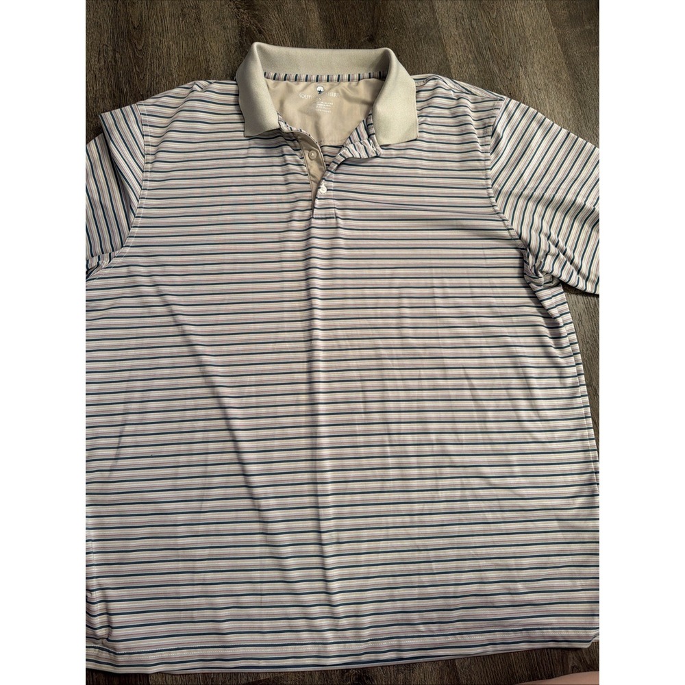 Southern Shirt Mens 2X Striped Polo Athletic Breathable Golf Casual